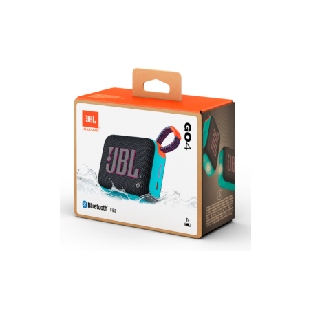 Enceinte Bluetooth portable JBL Go 4 Noir et Orange IP67 7H - JBLGO4BL