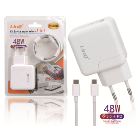 Kit Chargeur 2-en-1 avec Câble Type-C PD 30W