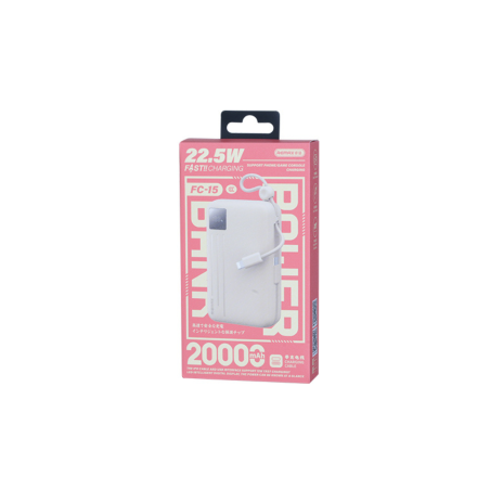 Power Bank à Charge Rapide 22.5W avec Double Câble 20000mAh FC-15 REMA