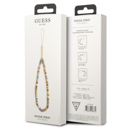 Sangle de téléphone Heishi et perles multicolore élégante avec charme GUESS GUSTPEAM – 25 cm — Accessoire · Smarty Paris 18e