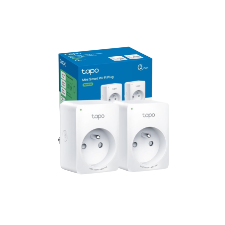 Prise Connectée Mini WiFi 2300W/10A TP‑Link Tapo P100 V2 - Pack de 2 -
