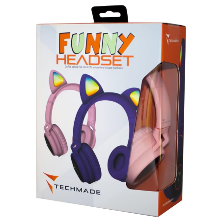 Techmade Casque Bluetooth Funny Led avec Microphone Rose — Techmade · Smarty Paris 18e
