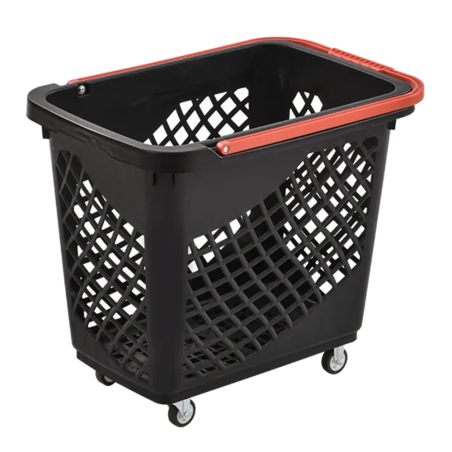 Panier à roulettes avec poignée rouge - 93*42 | Smarty Paris