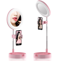 Ring Light avec miroir intégré et support pou | Smarty Paris