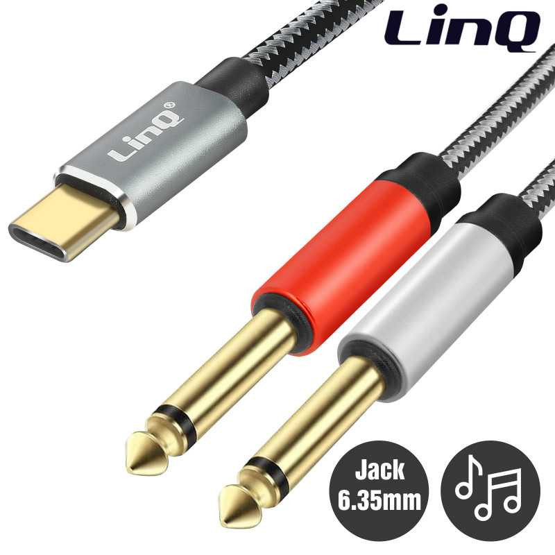 Câble audio LinQ USB-C vers 2 jacks 6,35 mm - 1,5 m nylon tressé KL6309 Câble audio LinQ USB-C vers 2 jacks 6,35 mm - 1,5 m nylon tressé KL6309