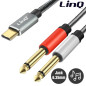 Câble audio LinQ USB-C vers 2 jacks 6,35 mm - 1,5 m nylon tressé KL6309 Câble audio LinQ USB-C vers 2 jacks 6,35 mm - 1,5 m nylon tressé KL6309