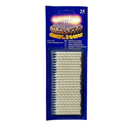 Bougies d'anniversaire Candle Quick 25 pièces Blanc