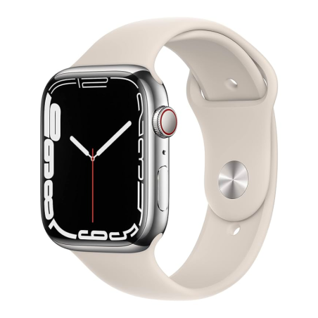 Smartwatch Apple Watch Series 7 Cellular 45mm – Silver stainless steel, Grade AB · Refurbished