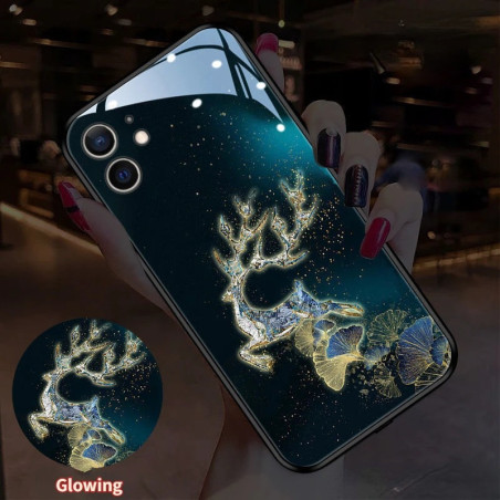 Coque Lumineuse iPhone – Flash LED Réactif pour Toutes Notifications (Cerf Doré) — ECO · Smarty Paris 18e