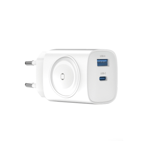 Chargeur Gan 22W PD ＋ QC ＋montre sans fil ＋ 2-en-1 Devia Ultra1 (EU) - Blanc — Devia · Smarty Paris 18e