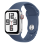Montre Connectée Apple Watch Series SE 2 GPS 44mm Aluminium Argent Avec Bracelet Sport Bleu Orage S/… — Apple · Smarty Paris 18e
