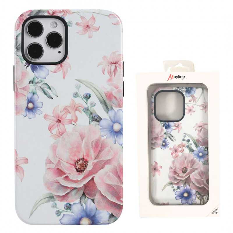 Coque de protection double marbrée Mayline pour iPhone – Rose Coque de protection double marbrée Mayline pour iPhone – Rose