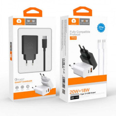 Kit Chargeur USB-C 20W + USB 18W + Cable Ligh | Smarty Paris