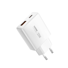 Chargeur Rapide Type-C + USB GaN Ultra-Mince 20W REMAX RP-U01-AC - EU - Blanc — REMAX · Smarty Paris 18e