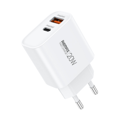 Adaptateur Secteur Chargeur Rapide 20W USB + Type-C REMAX Kiddy Series RP-U120 - EU - Blanc — REMAX · Smarty Paris 18e