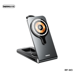 Chargeur Sans Fil 3-en-1 Pliable en Alliage d'Aluminium 20.5W REMAX RP-W3 - Gris — REMAX · Smarty Paris 18e