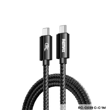 Câble Type-C / Type-C Charge Rapide 240W Thunderbolt USB 4.0 1M - REMAX RC-C039 — REMAX · Smarty Paris 18e