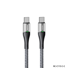 Câble Type-C / Type-C Tressé de Charge Rapide 100W REMAX Intelyelec Series RC-C115 - 1.2M - Argent — REMAX · Smarty Paris 18e