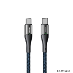 Câble Type-C / Type-C Tressé de Charge Rapide 100W REMAX Intelyelec Series RC-C115 - 1.2M - Bleu — REMAX · Smarty Paris 18e