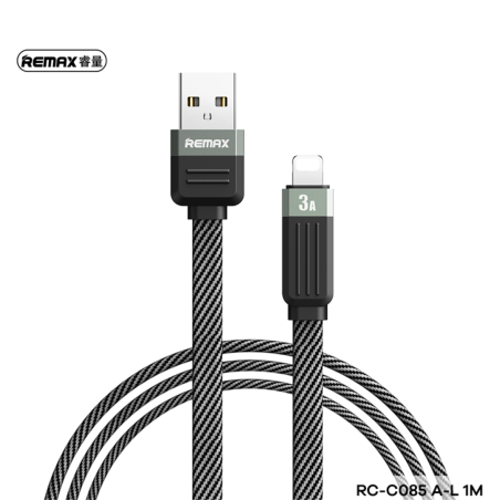 Câble USB / Lightning Tressé de Charge Rapide 3A REMAX Série Janker RC-C085 - 1M - Noir — REMAX · Smarty Paris 18e