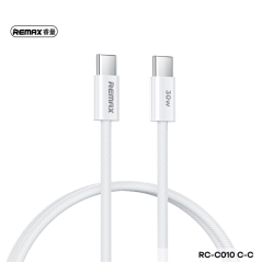 Câble Type-C / Type-C Tressé de Charge Rapide 30W REMAX Série Chelectricy RC-C010 - 1M - Blanc — REMAX · Smarty Paris 18e