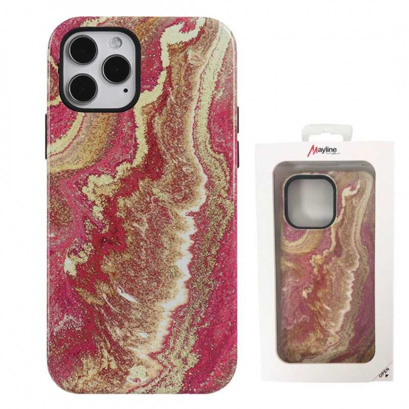 Protective Case Mayline Double Marble – iPhone Rose Gold Protective Case Mayline Double Marble – iPhone Rose Gold