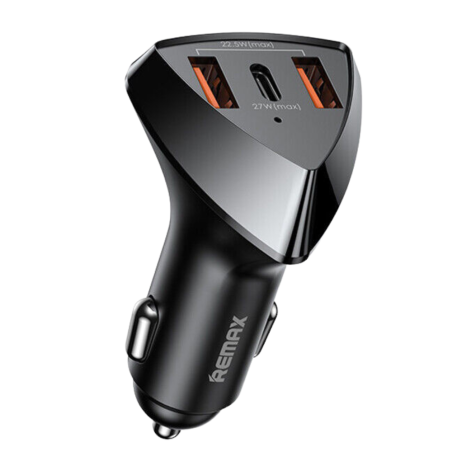 Chargeur de voiture 49.5W 2 ports USB et 1 port Type-C Remax RCC323 Série Alien III - Noir — REMAX · Smarty Paris 18e
