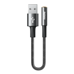 Câble Adaptateur USB / Jack Tressé 3.5mm REMAX C21 - 0.12M - Noir — REMAX · Smarty Paris 18e