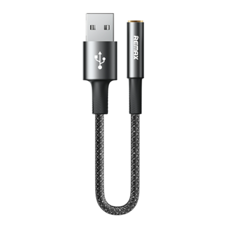Câble Adaptateur USB / Jack Tressé 3.5mm REMAX C21 - 0.12M - Noir — REMAX · Smarty Paris 18e