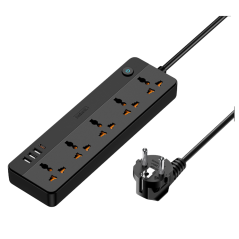Multiprise REMAX RP-U160 Kiddy Series – 5 Prises + 4 Ports (3 USB, 1 Type-C) – Noir — REMAX · Smarty Paris 18e