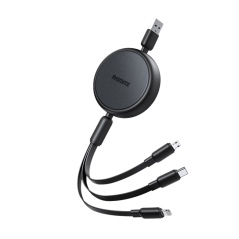 Câble 3-en-1 3A - USB-Type C+L+Micro - Charge rapide 15W REMAX RC-C195(A-C+L+M) - 1.2M - Noir — REMAX · Smarty Paris 18e
