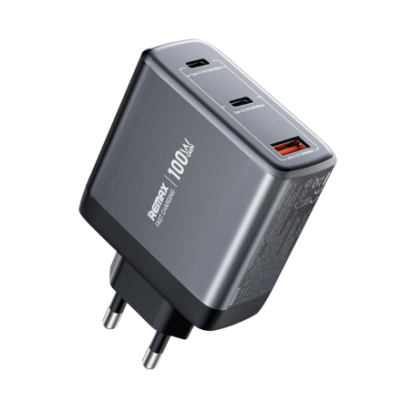 Chargeur Rapide GaN 100W Type C+USB-A - REMAX U2-ACC100W - EU - Argent — REMAX · Smarty Paris 18e