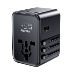 Chargeur GaN Multi Fonctions (Type-C*3+USB-A*2+AC*1) 45W REMAX Explorer CM06 - EU+UK+US/AU - Noir — REMAX · Smarty Paris 18e