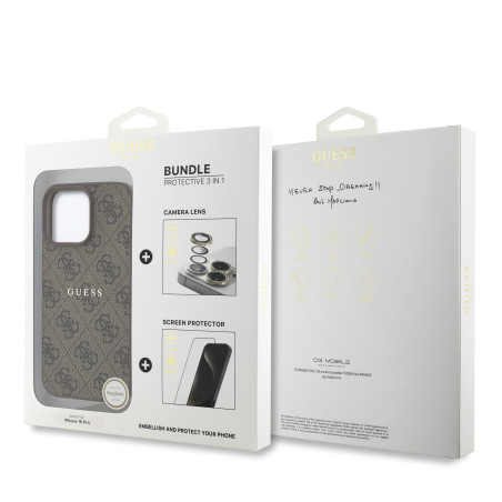 GUESS Bundle Protecteur 3-en-1 pour iPhone – Coque MagSafe, Verre trempé et Protection d’object… — Accessoire · Smarty Paris 18e