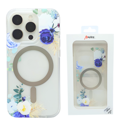 MagSafe iPhone Case Mayline Flower-05 Blue White | Smarty