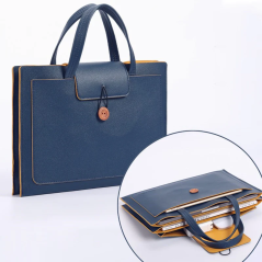 Sac en Similicuir pour Ordinateur Portable BINJK 15 Pouces - 3 Compartiments - Bleu — BINJK · Smarty Paris 18e