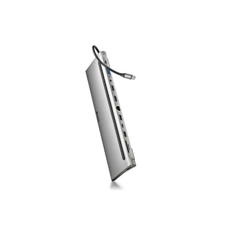 Adaptateur multiport NGS USB-C 12-en-1 – Gris