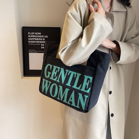 Sac à bandoulière en toile 33*41*12cm - Noir Vert — ECO · Smarty Paris 18e