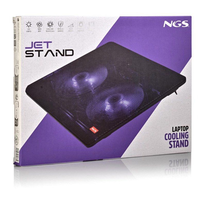 Cooling laptop stand NGS Jet Stand 15.6" LED – Black