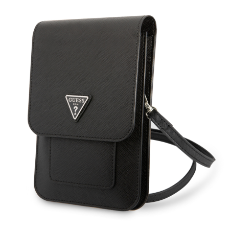 Pochette pour téléphone portable Saffiano Triangle Guess GUWBSATMBK – Noir — Accessoire · Smarty Paris 18e