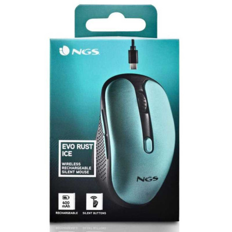 Wireless mouse NGS Evo Rust Ice rechargeable – Blue Green