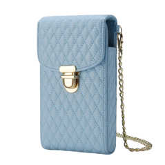 Sac de Téléphone Portable avec Ceinture et Fermoirs Dorés - Bleu — ECO · Smarty Paris 18e