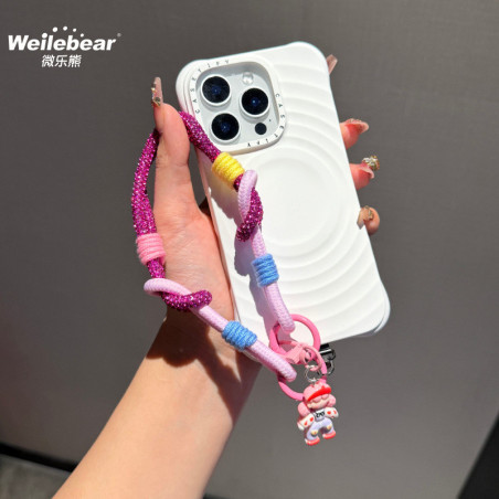 Dragonne pour téléphone style dopamine – bracelet tressé – motif fille – accessoire — ECO · Smarty Paris 18e