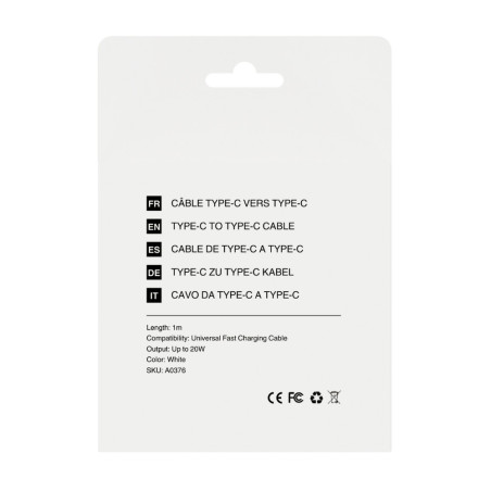 Câble Type-C / Type-C 20W- Compatible avec iPhone/Samsung - 1m (Mayline) — Mayline · Smarty Paris 18e