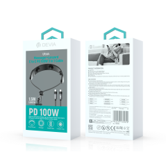 Câble Type C / Type C Masseur + Cordon PD 100 W 1.5M - Devia Ultra 4 - Gris — Devia · Smarty Paris 18e
