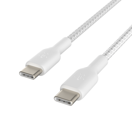 Câble Tressé USB-C / USB-C 2M BELKIN CAB004bt2MWH - Blanc — Belkin · Smarty Paris 18e