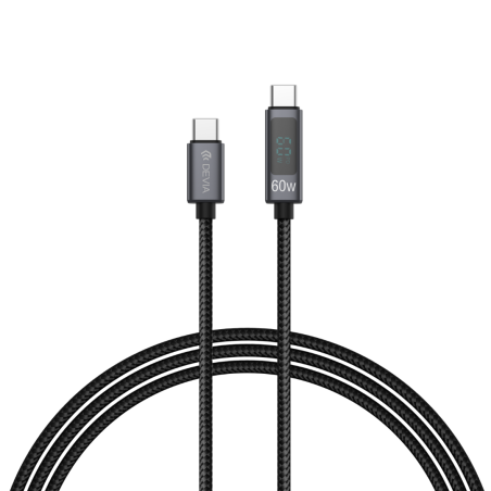 Câble USB Type-C vers USB Type-C Power Delivery 60W Métal avec Affichage Digital Devia Extreme Speed… — Devia · Smarty Paris 18e