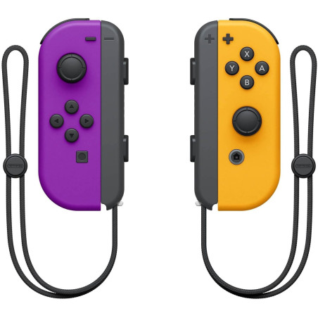 Paire de Manettes Joy-Con Switch Nintendo Violet Fluo / Orange Fluo · Smarty Paris