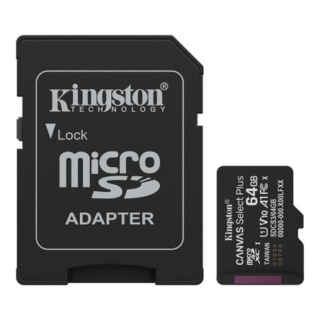 Carte mémoire microSD 64 Go Kingston Canvas Select Plus - SDCS3/64GB — Kingston · Smarty Paris 18e