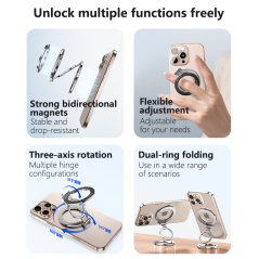 Support téléphone Yesido – C229 – anneau doigt pliable – double face – aimant puissant – bureau… — Accessoire · Smarty Paris 18e